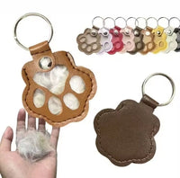 Llavero de Cuero con Forma de Patita - 6 cm