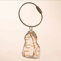Llavero Acrílico Transparente de Gatito - Con Cable de Acero