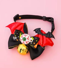 Collar de Halloween Spooky con cascabel para mascotas